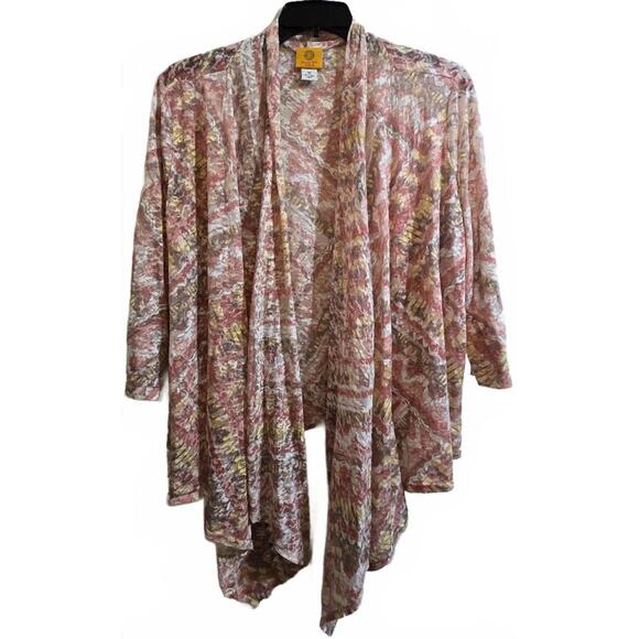 Ruby Rd Pink Patterned Open Front Cardigan Plus Size 3X - Picture 1 of 8
